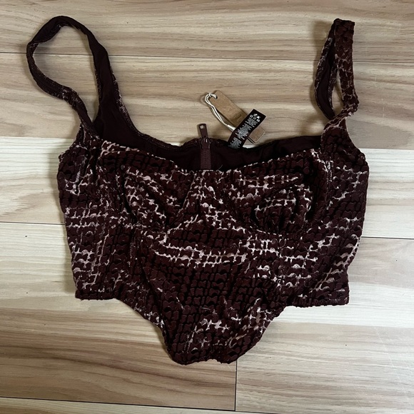 SKIMS Velvet Corset Crop Top - SOLD OUT ONLINE - Picture 2 of 6